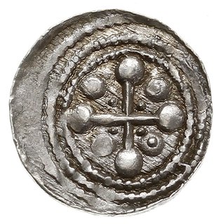 denar, Aw: Rycerz przebijający włócznią smoka, Rw: Krzyż patriarchalny, w kątach gwiazdy, srebro 0.39 g, Gum.H. 80, Kop. 44 (R2), Str. 39, Such. XIV