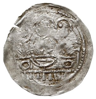 denar, Aw: Popiersie z mieczen na wprost, Rw: Trzej bracia siedzący za stołem, srebro 0.29 g, Gum.H. 92, Kop. 57 (R4), Str. 58, Such. XXI