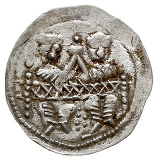 denar, Aw: Dwaj książęta za stołem, Rw: Rycerz z proporcem i tarczą, srebro 0.54 g, Gum.H. 93, Kop. 56 (R1), Str. 59, Such. XIX/2