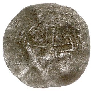 naśladownictwo denara, prawdopodobnie skandynawskie, Aw: Krzyż dwunitkowy, Rw: Krzyż dwunitkowy, 0.77 g, gięty