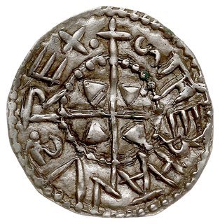 Stefan I 997-1038, denar, Aw: Krzyż z czterema g