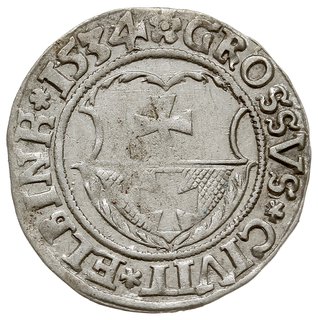 grosz 1534, Elbląg, nieco rzadszy wariant napisó