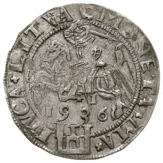 grosz na stopę litewską 1536, Wilno, odmiana z literą I pod Pogonią, Ivanauskas 2S55-15, T. 7, ładny, patyna