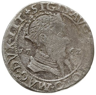 trojak 1562, Wilno, na awersie popiersie króla, 