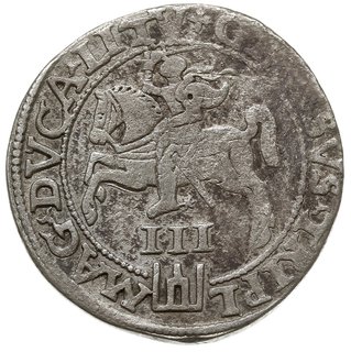 trojak 1562, Wilno, na awersie popiersie króla, Iger V.62.1.d (R3), Ivanauskas 9SA4-1, bardzo rzadki