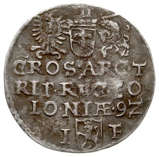 trojak 1592, Olkusz, z kokardą pod kryzą, Iger O