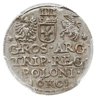 trojak 1601, Kraków, popiersie króla w prawo, Iger K.01.b (R1), moneta w pudełku PCGS z certyfikatem MS 63, wyśmienity egzemplarz