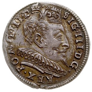 trojak 1594, Wilno, Iger V.94.1.a, Ivanauskas 5SV39-19, moneta wybita dwukrotnie, na awersie i rewersie widoczne fragmenty napisów, patyna, ładnie zachowany