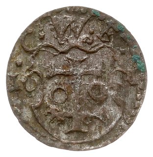 denar 1601, Wschowa, Aw: Orzeł, Rw: Herb Wschowy