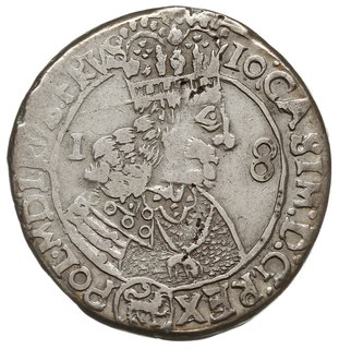 ort 1656, Lwów, odmiana z małym popiersiem króla, T. 4, bardzo charakterystyczna dla tych monet zła jakość wykonania, ale popiersie i tarcza herbowa wybite bardzo starannie, patyna, rzadko spotykany  tak ładny egzemplarz