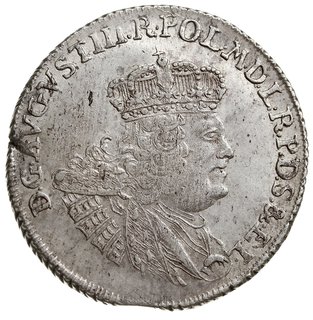 30 groszy (złotówka) 1762, Gdańsk, Kahnt 719.a -na rewersie kropka pod nominałem i szerszy wieniec nad nominałem, drobne wady blachy