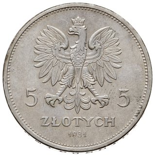 5 złotych 1931, Warszawa, Nike”, Parchimowicz 114.d, piękne, rzadki rocznik