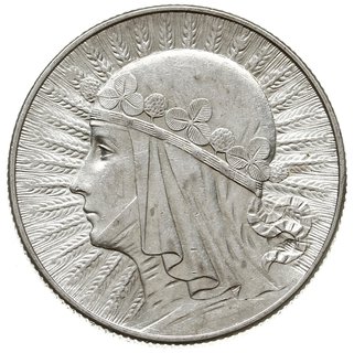 5 złotych 1933, Warszawa, Głowa Kobiety, Parchimowicz 116.c, bardzo ładne