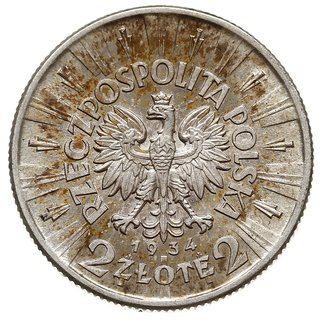 2 złote 1934, Warszawa, Józef Piłsudski, Parchimowicz 111.a, patyna, piękne