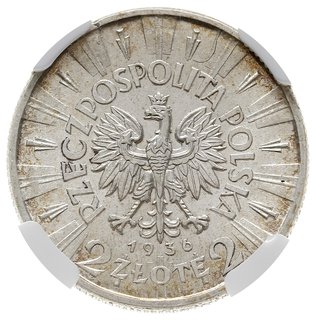 2 złote 1936, Warszawa, Józef Piłsudski, Parchimowicz 111.b, moneta w pudełku NGC z certyfikatem AU58, rzadkie