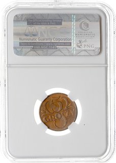 5 groszy 1931, Warszawa, Parchimowicz 103.e, moneta w pudełku NGC z certyfikatem MS64 RD, piękne, w czerwonym odcieniu