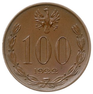 100 marek (bez nominału) 1922, Warszawa, Józef. 