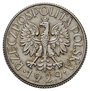 1 złoty 1929, Warszawa, na rewersie z lewej stro