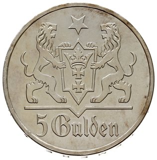 5 guldenów 1923, Utrecht, Kościół Marii Panny, Parchimowicz 65.c, wybite stemplem lustrzanym, rzadkie i piękne