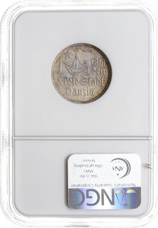 1 gulden 1923, Utrecht, Koga, Parchimowicz 61.a, moneta w pudełku NGC z certyfikatem MS62, patyna, piękny