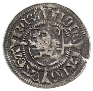 szeląg 1489, Gardziec, 1.30 g, Dbg-P. 377, ciemna patyna, pierwsza zachodnio-pomorska moneta z datą, rzadka