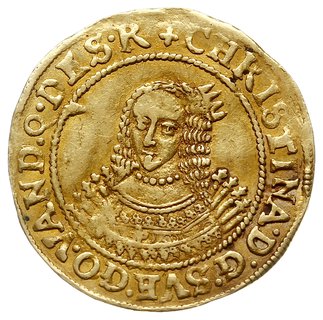 dukat 1642, Szczecin, Aw: Duże popiersie królowe