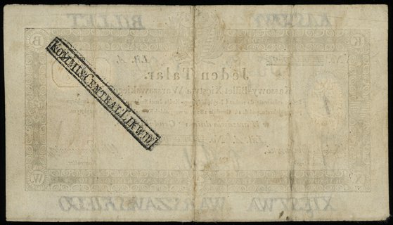 1 talar 1.12.1810, podpis komisarza Walenty Sobo