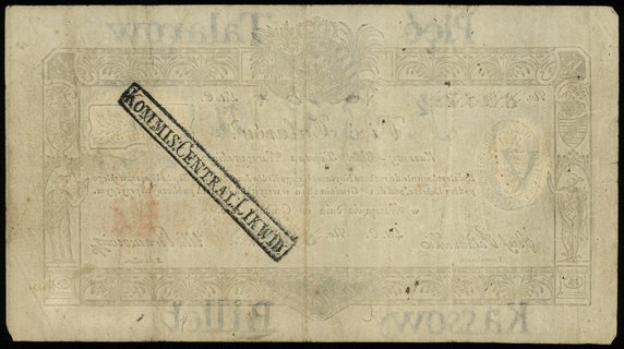 5 talarów 1.12.1810, podpis komisarza Józef Jara