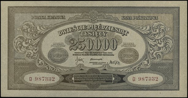 250.000 marek polskich 25.04.1923, seria CI, num