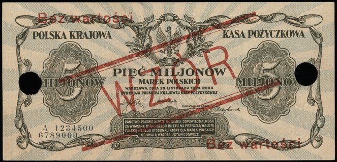5.000.000 marek polskich 20.11.1923, obustronne 