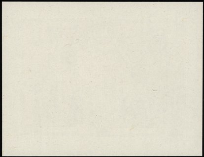 próbny druk rysunku strony głównej banknotu 20 złotych 1.03.1926, w odmiennych kolorach (zielono-fioletowo-różowo-pomarańczowym), bez serii i numeracji, z sygnaturą autora projektu ZYGMUNT KAMIŃSKI INV. ET DEL. WARSZAWA 1925, papier biały bez znaku wodnego, 139x108 mm, Lucow 627 (R8) - ilustrowane w katalogu kolekcji, Miłczak - patrz 63, ogromna rzadkość, wyśmienity stan zachowania