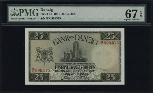Bank von Danzig, 25 guldenów 2.01.1931, seria B/