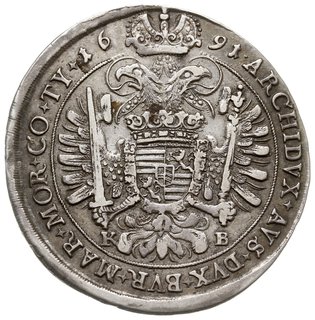Leopold I 1657-1705, talar 1691 KB, Krzemnica, srebro 28.05 g, Dav. 3261, Her. 733, Voglh. 225/IV- wariant