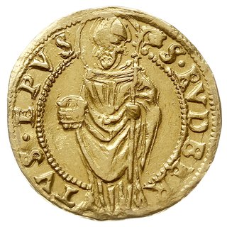Michał von Kuenburg 1554-1560, dukat 1555, złoto 3.35 g, Probszt 413, Zöttl 453, Fr. 613, na obrzeżu ślady po oprawie