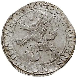 Geldria, talar lewkowy (Leeuwendaalder) 1648, srebro 27.04 g, Delm. 825, Purmer Ge56, Verk. 11.1, bardzo ładny