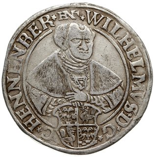 Wilhelm VI 1492-1559, talar (24 grosze) 1558, Schleusingen, srebro 28.56 g, Dav. 9252, Heus 105b, rzadki