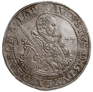 August 1553-1586, talar 1577 HB, Drezno, srebro 29.11 g, Kahnt 68, Dav. 9798