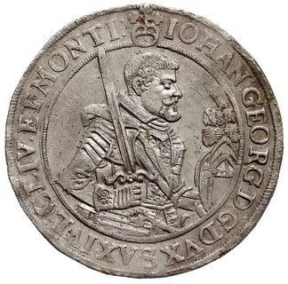 Jan Jerzy I 1615-1656, talar 1626 HI, Drezno, srebro 28.96 g, Kahnt 158, Dav. 7601, Merseb. -, Schnee 845, pięknie zachowany