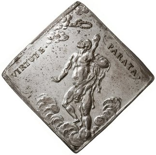 Jan Jerzy II 1656-1680, klipa talara strzeleckiego 1679, Drezno, srebro 23.15 g, Kahnt 541, Dav. 7637, Merseb. 1190, Schnee 961, rzadka