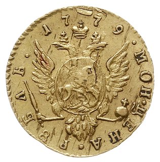 rubel 1779, Petersburg, złoto 1.18 g, Bitkin 115