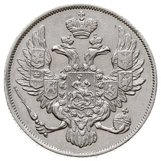 3 ruble 1829 СПБ, Petersburg, platyna 10.30 g, Bitkin 74 (R), Fr. 160, na rewersie niewielkie wady walcowania (tzw. schrötlingsfehler), rzadkie