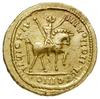 Indyjskie naśladownictwo aureusa Dioklecjana (lub innego cesarza z IV wieku n.e., Aw: Głowa w lewo..