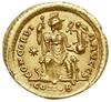 Teodozjusz II 408-450, solidus 408-430, Konstantynopol, Aw: Popiersie cesarza na wprost z włócznią..