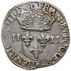 1/4 ecu 1580, Tours, tytulatura królewska wokół tarczy herbowej, Duplessy 1133 A, bardzo ładne