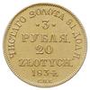 3 ruble = 20 złotych 1834, Petersburg, złoto 3.89 g, Plage 299, Bitkin 1075 (R)