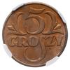 5 groszy 1931, Warszawa, Parchimowicz 103.e, moneta w pudełku NGC z certyfikatem MS64 RD, piękne, ..
