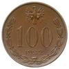 100 marek (bez nominału) 1922, Warszawa, Józef. Piłsudski, brąz 9.08 g, Parchimowicz P.166.b, wybi..