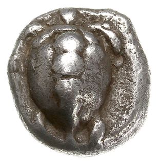 hemidrachma 480-456 pne, Aw: Żółw morski, Rw: Kwadrat incusum podzielony na pięć części, SNG Cop. 510, srebro 2.83 g
