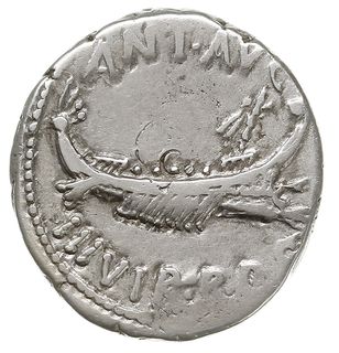 denar legionowy 32-31 pne, Legion VI, Aw: Galera