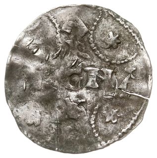 denar, Aw: Korona, Rw: Napis w formie krzyża ARGENTINA, w kątach łuki z gwiazdami, Dbg 915, Kluge 80, srebro 1.13 g, gięty, patyna